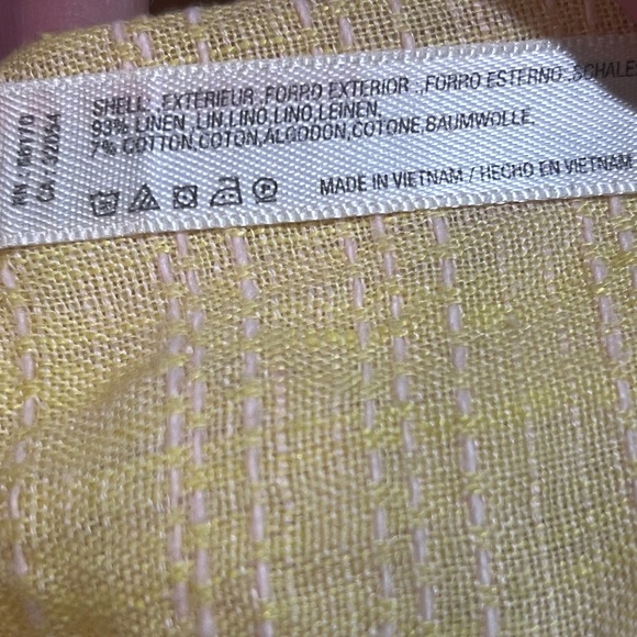 pastel yellow linen button down anthropologie blouse - Picture 8 of 8